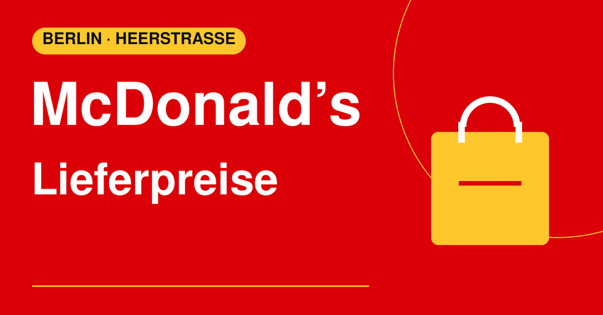 McDonald’s – Lieferpreise